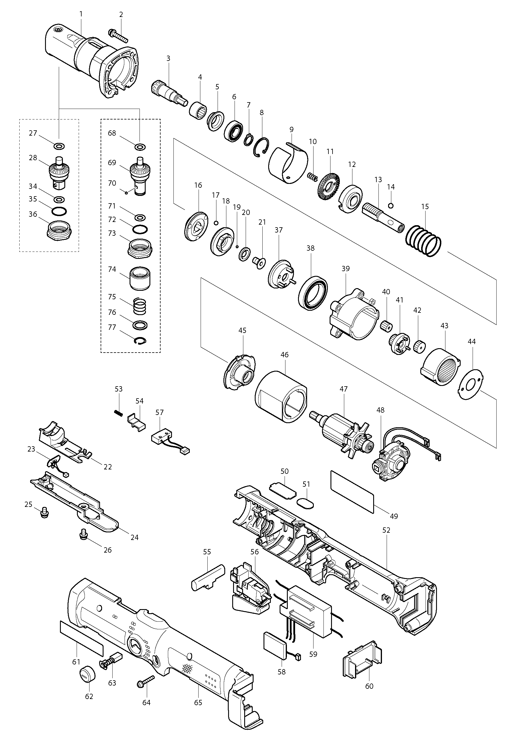 Схема сборки редуктора шуруповерта макита df347d