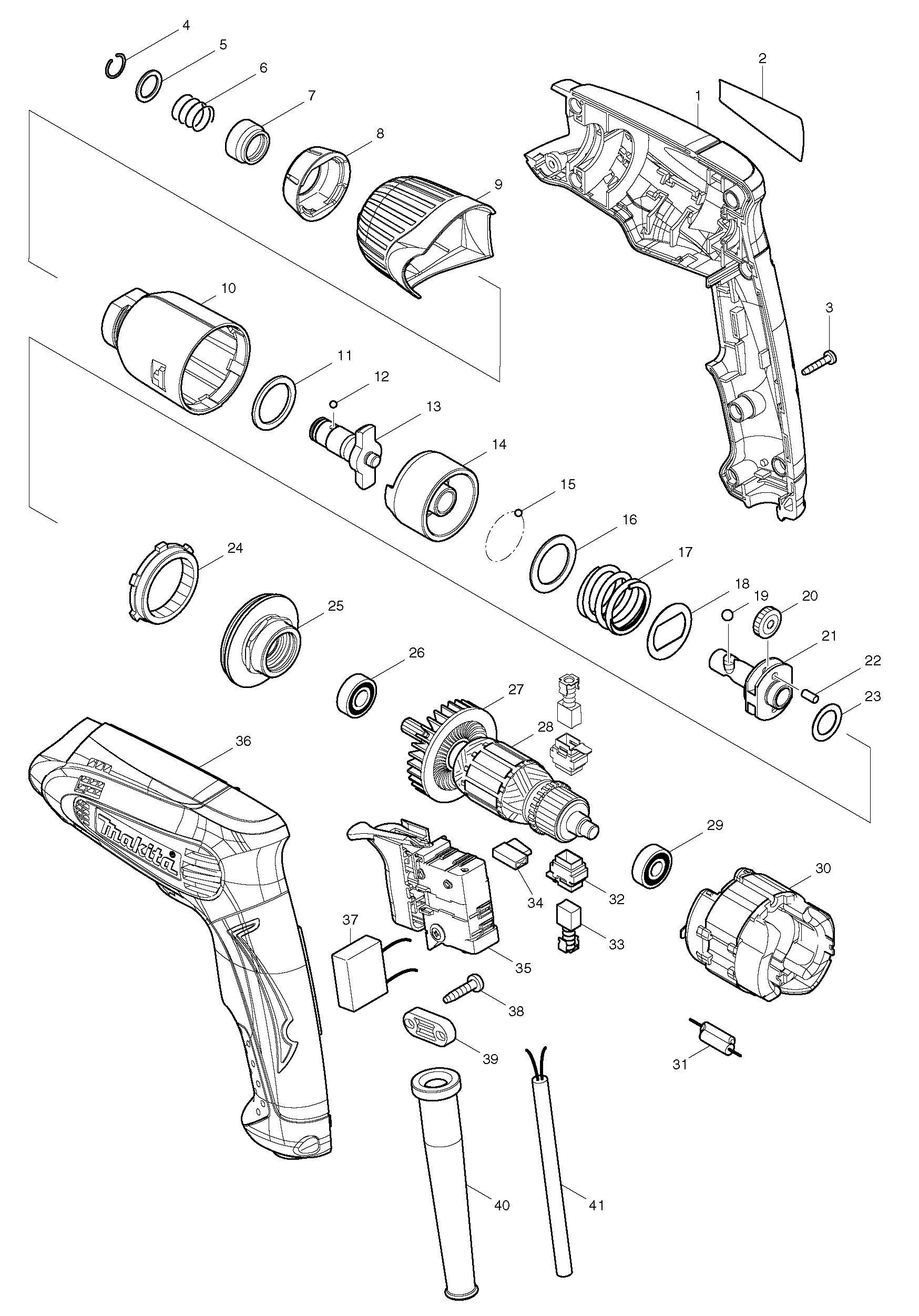 Схема редуктора макита 6271d