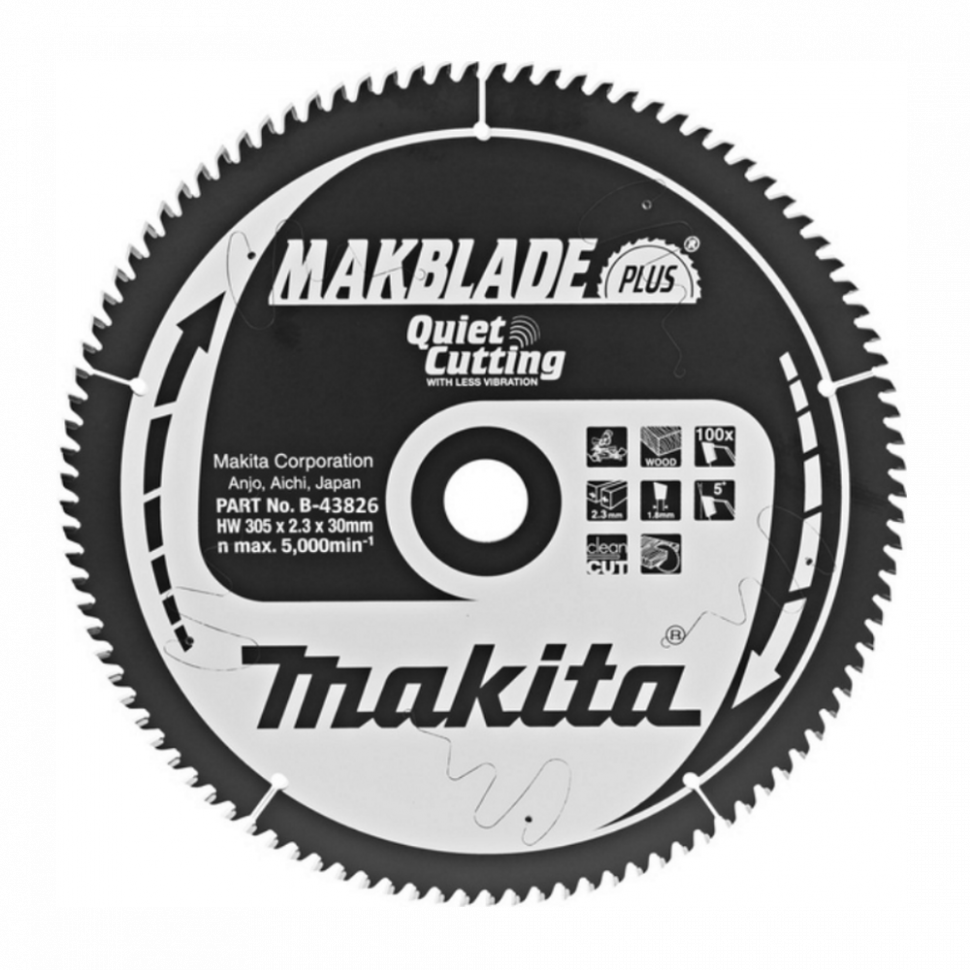 Пильный диск для дерева MAKBLADE PLUS, 305x30x1.8x100T Makita B-43826