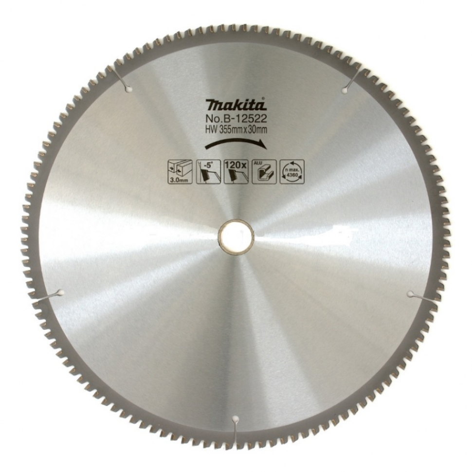 Пильный диск для алюминия, 355x30x2.4x120T B-12522
